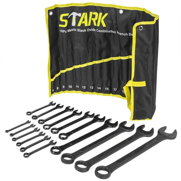 16PC MM Black Wrench Set With Portable Case 